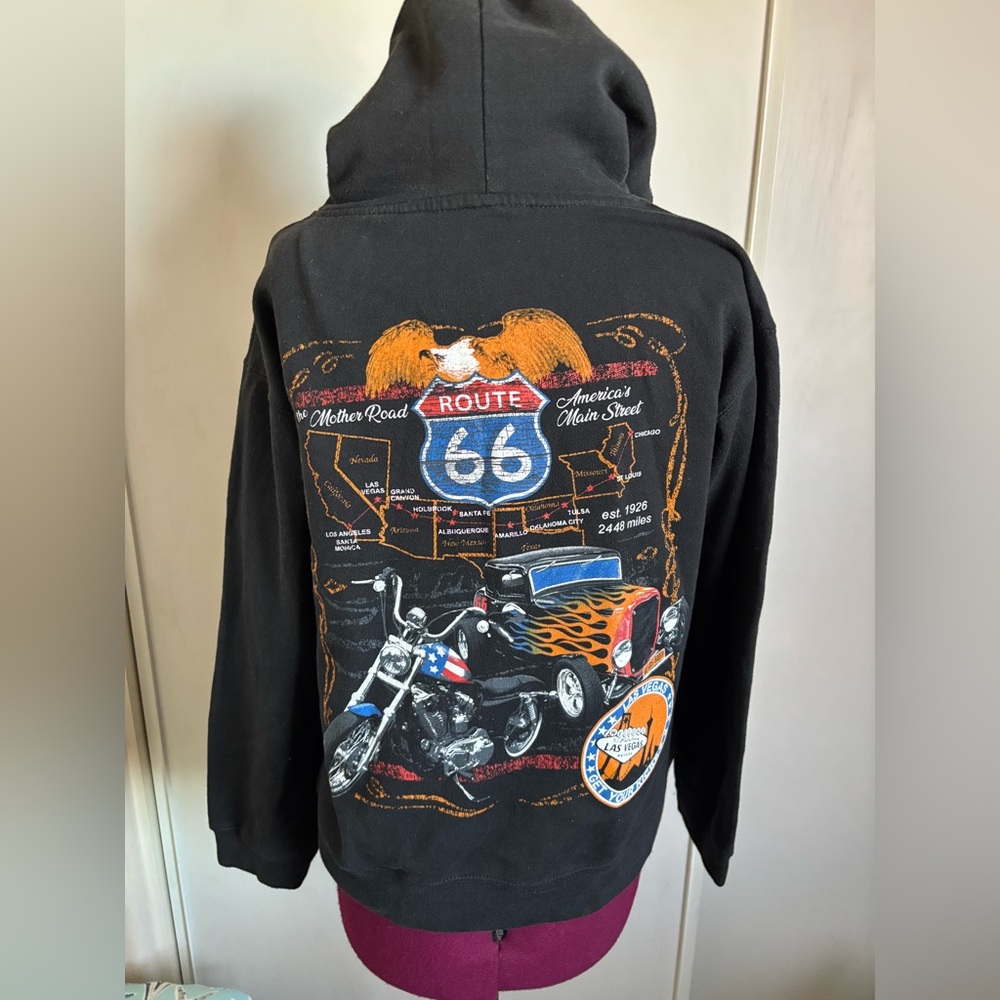Black Route 66 hoodie with graphic on back, Size M in Men’s - Picture 4 of 4